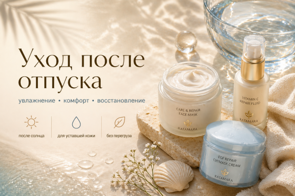 Домашний уход после отпуска: как мягко восстановить кожу лица после солнца
