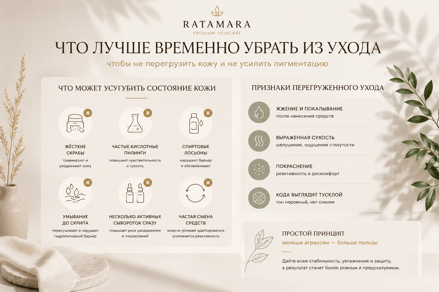 Как не перегрузить кожу активами при пигментации