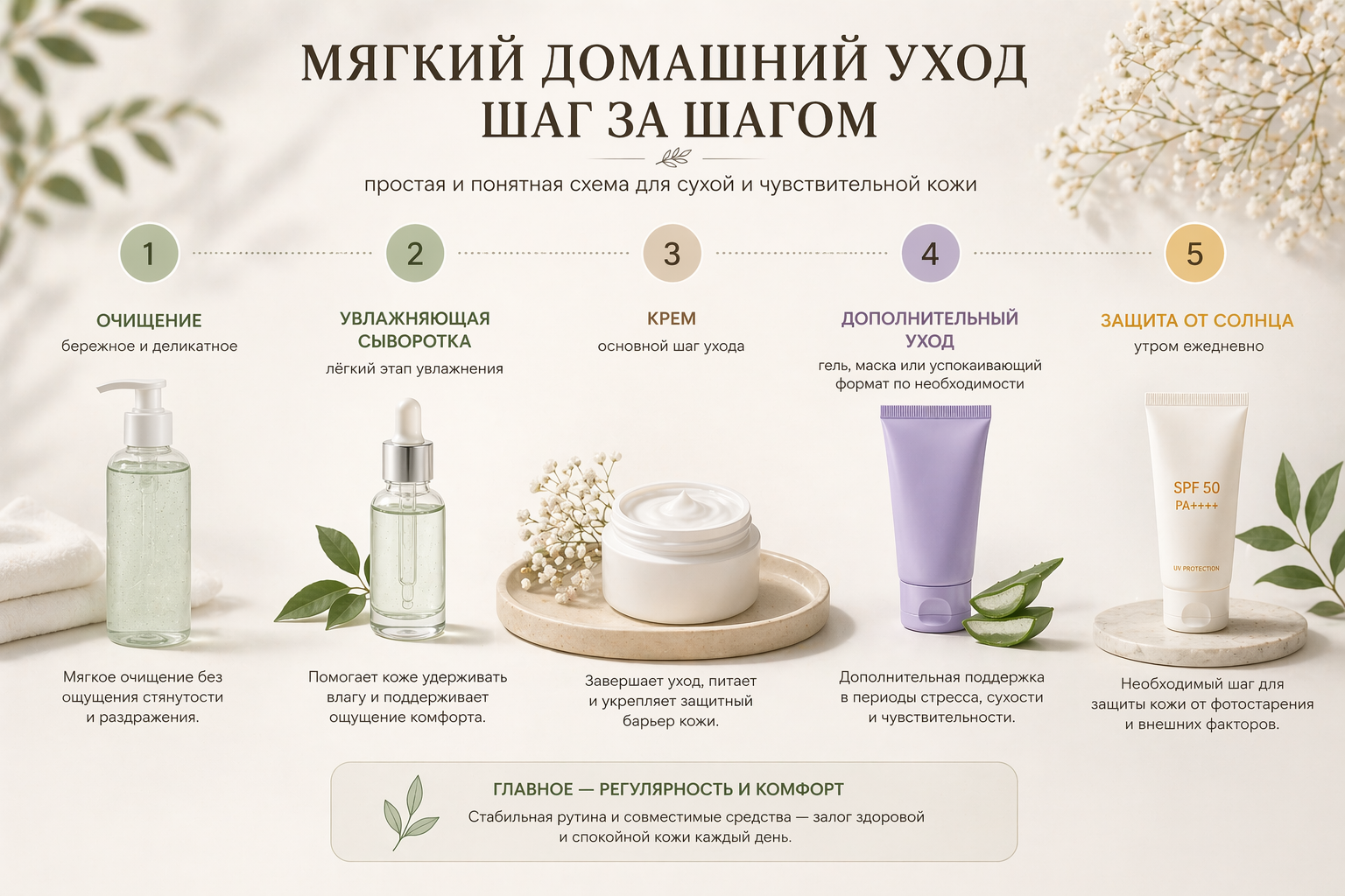 Как выбрать мягкий уход для чувствительной и сухой кожи